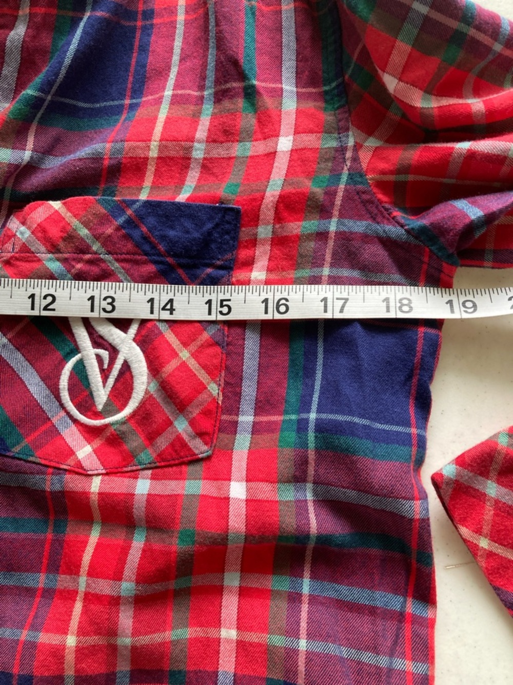 Victoria's Secret Red Navy Plaid Lightweight Cotton Pajama Set - Picture 10 of 11
